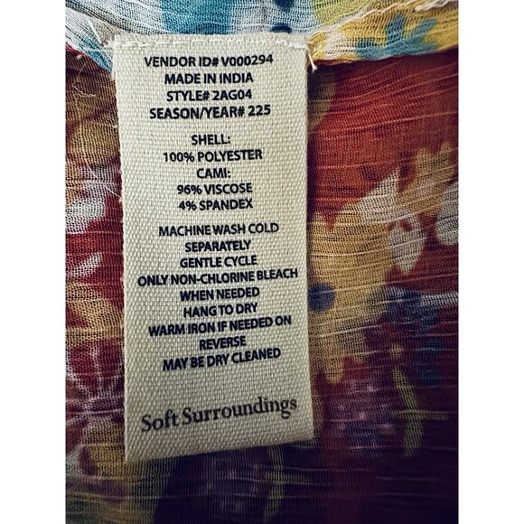 Soft Surroundings Sheer Paisley Floral Bohemian Resort Oversized Tunic Top 1X - Picture 11 of 12